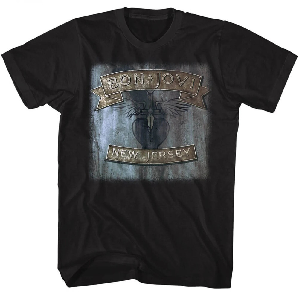 Bon Jovi New Jersey Logo Black Shirts, Bon Jovi Rock Band Shirt, Gift For Fan